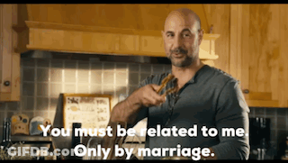 Man In Kitchen Says You Must Be Related To Me GIF