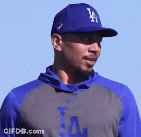 Man In LA Hat And Hoodie GIF