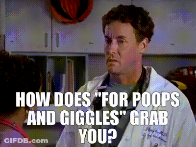 Man In Lab Coat Asking Woman For Poops And Giggles Grab You GIF