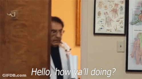 Man In Lab Coat Saying Hello How Y'all Doing GIF