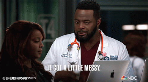 Man In Lab Coat Saying It Got Messy GIF