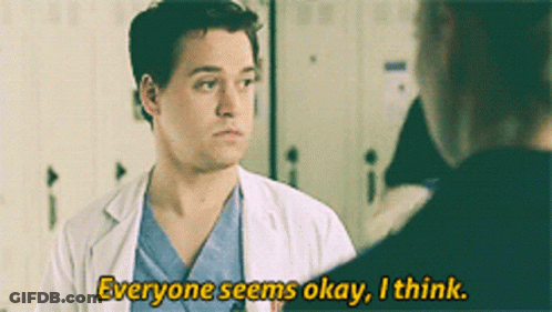 Man In Lab Coat Says Everyone Seems Okay I Think GIF