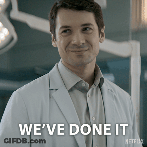 Man In Lab Coat Says We've Done It Netflix Ad GIF