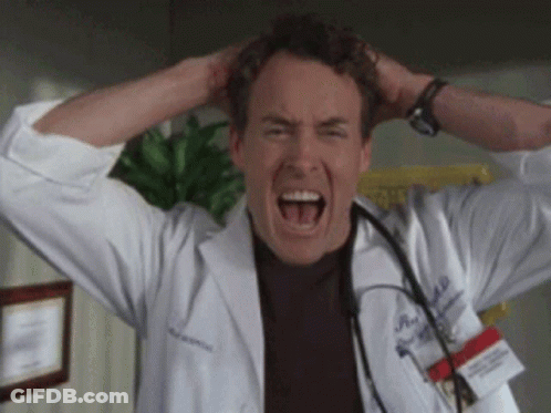 Man In Lab Coat Screaming GIF