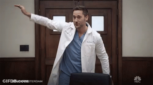 Man In Lab Coat Standing In Front Of Door #NewAmsterdam GIF