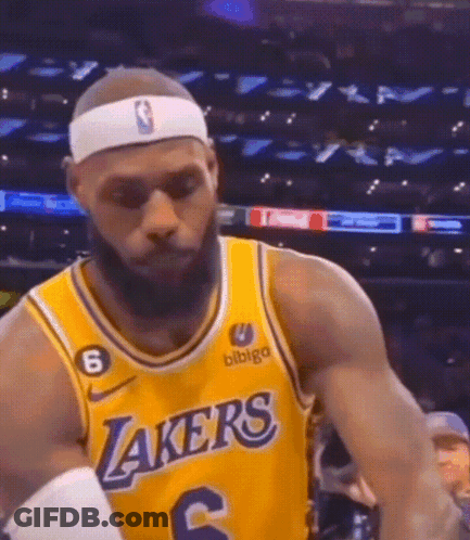 Man In Lakers Jersey And Headband GIF