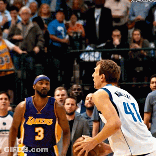 Man In Lakers Jersey Number 3 GIF