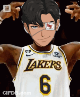 Man In Lakers Jersey With Eye Bandage GIF