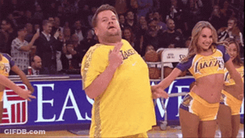 Man In Lakers Shirt Standing GIF