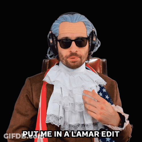 Man In Lamar Edit Costume With Headphones And Sunglasses GIF