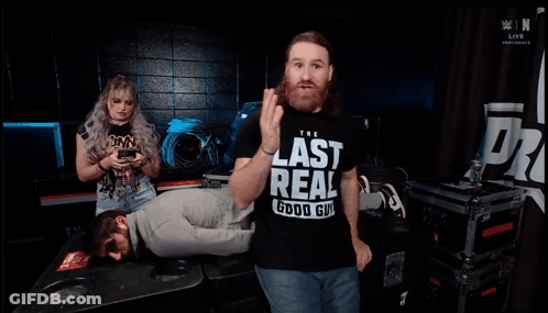 Man In Last Real Good Guy Shirt GIF