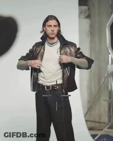 Man In Leather Jacket And White Shirt GIF