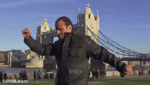 Man In Leather Jacket Dancing GIF