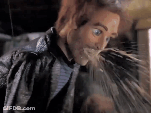 Man In Leather Jacket Drinking Water From Bottle GIF