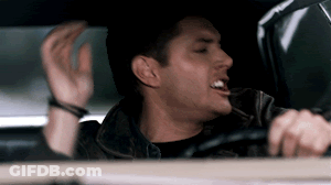 Man In Leather Jacket Driving Car GIF