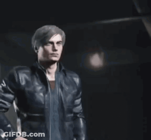 Man In Leather Jacket Giving Peace Sign GIF