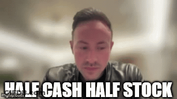 Man In Leather Jacket Half Cash Half Stock GIF