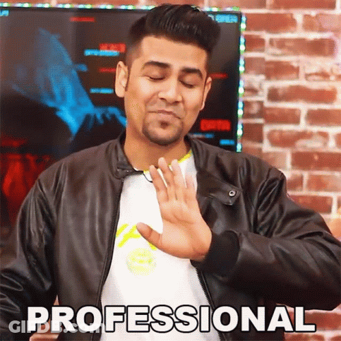 Man In Leather Jacket Making Gesture Saying Professional GIF