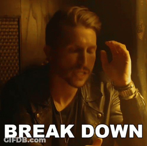 Man In Leather Jacket Saying Break Down GIF