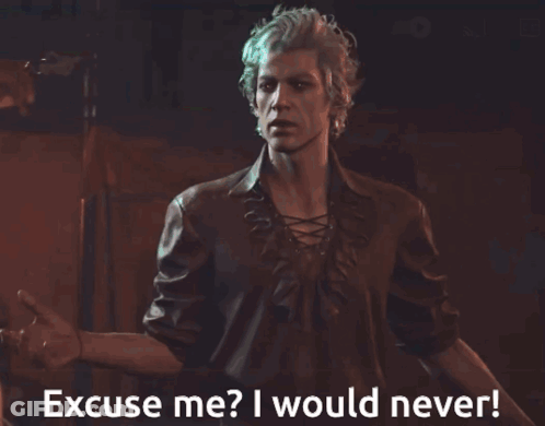 Man In Leather Jacket Saying Excuse Me I Would Never GIF