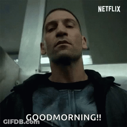 Man In Leather Jacket Saying Good Morning GIF