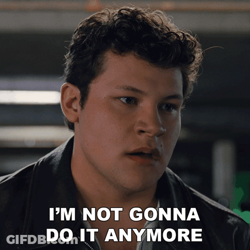 Man In Leather Jacket Saying I'm Not Gonna Do It Anymore GIF