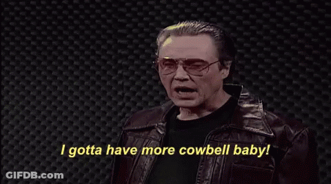 Man In Leather Jacket Says I Gotta Have More Cowbell Baby GIF