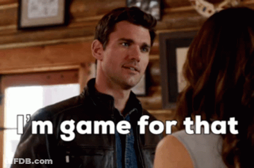 Man In Leather Jacket Says I'm Game GIF