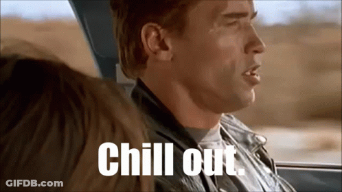 Man In Leather Jacket Sitting In Car With Woman Saying Chill Out GIF