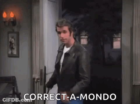 Man In Leather Jacket Standing In Doorway Correct-A-Mondo GIF