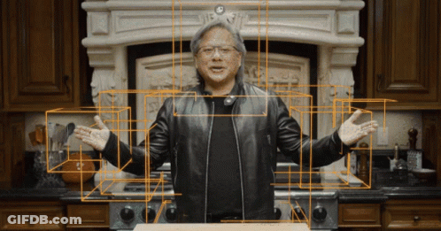 Man In Leather Jacket Standing In Front Of Fireplace GIF