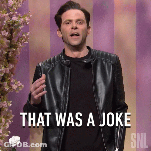 Man In Leather Jacket That Was A Joke SNL GIF