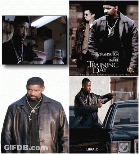 Man In Leather Jacket Training Day Poster GIF