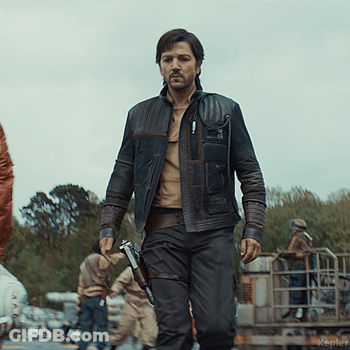Man In Leather Jacket Walking With Kepler GIF