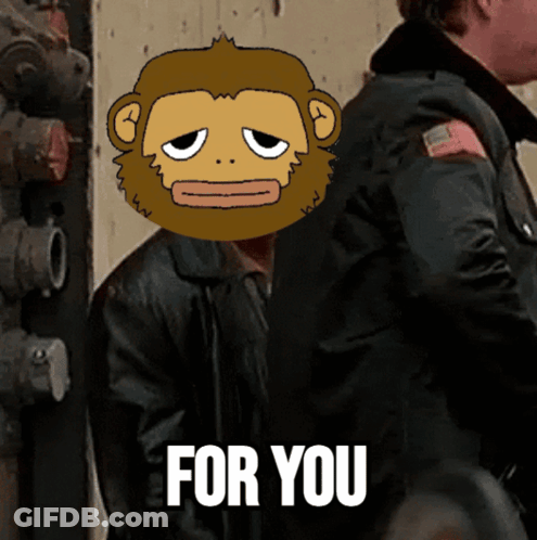 Man In Leather Jacket With Monkey On Head And For You GIF