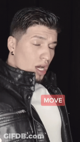 Man In Leather Jacket With Move Sticker GIF