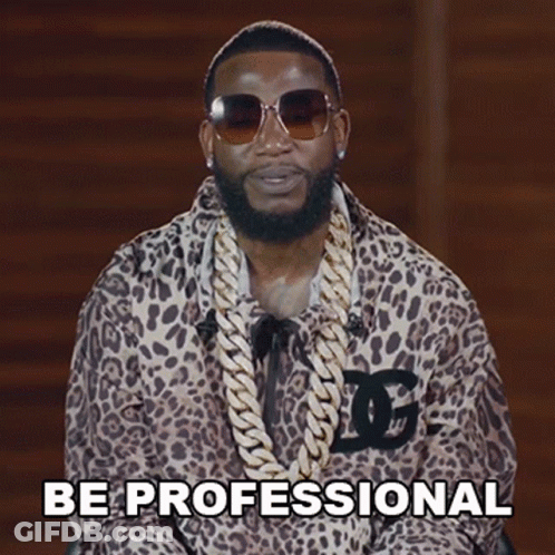 Man In Leopard Print Jacket Says Be Professional GIF