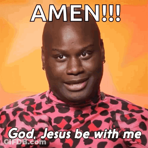 Man In Leopard Print Shirt Saying Amen GIF