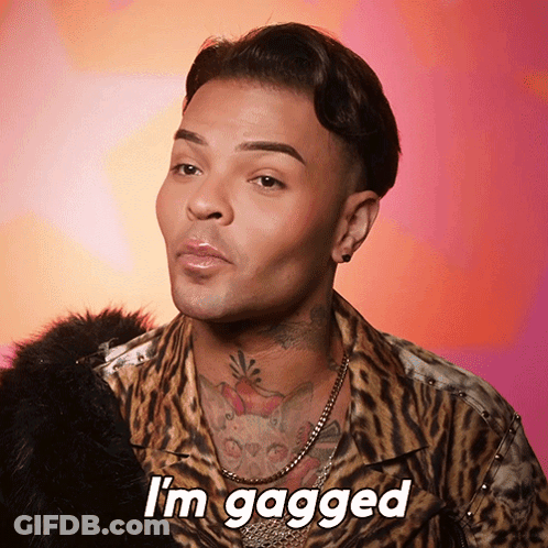 Man In Leopard Print Shirt Says I'm Gagged GIF