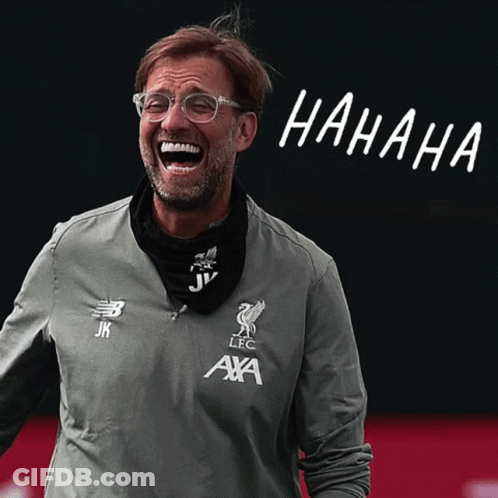 Man In LFC Shirt Laughs GIF