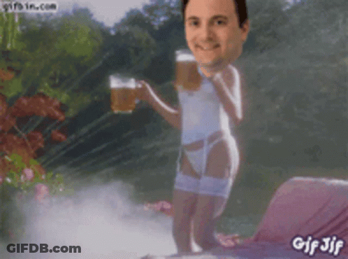 Man In Lingerie Holding Beer GIF