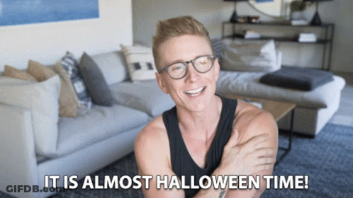 Man In Living Room It Is Almost Halloween Time GIF