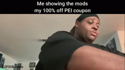 Man In Living Room With Coupon On Arm GIF
