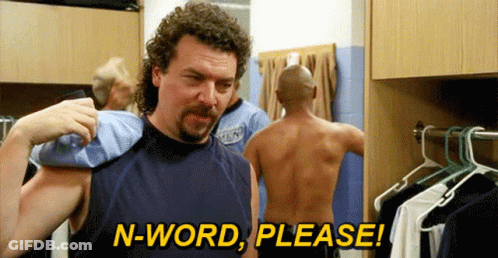Man In Locker Room Holding Ice Pack Saying N-Word Please GIF