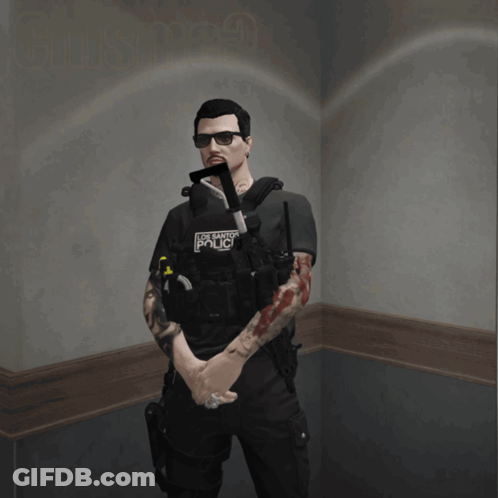 Man In Los Santos Police Uniform GIF
