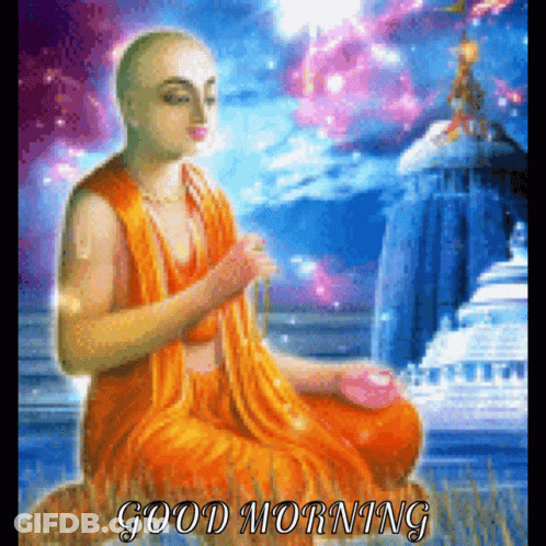 Man In Lotus Position Good Morning GIF