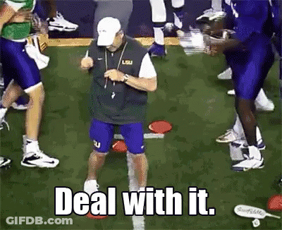 Man In LSU Vest Dancing On Football Field GIF