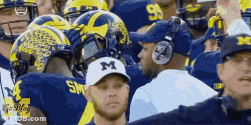 Man In M Hat With Football Team GIF