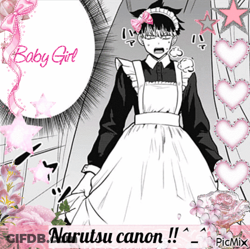 Man In Maid Costume With Baby Girl GIF