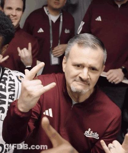 Man In Maroon Jacket With State GIF